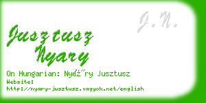 jusztusz nyary business card